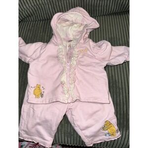 The Disney Store Winnie The Pooh 2pc Pink Outfit With Embroidery Sz 3-6 Months